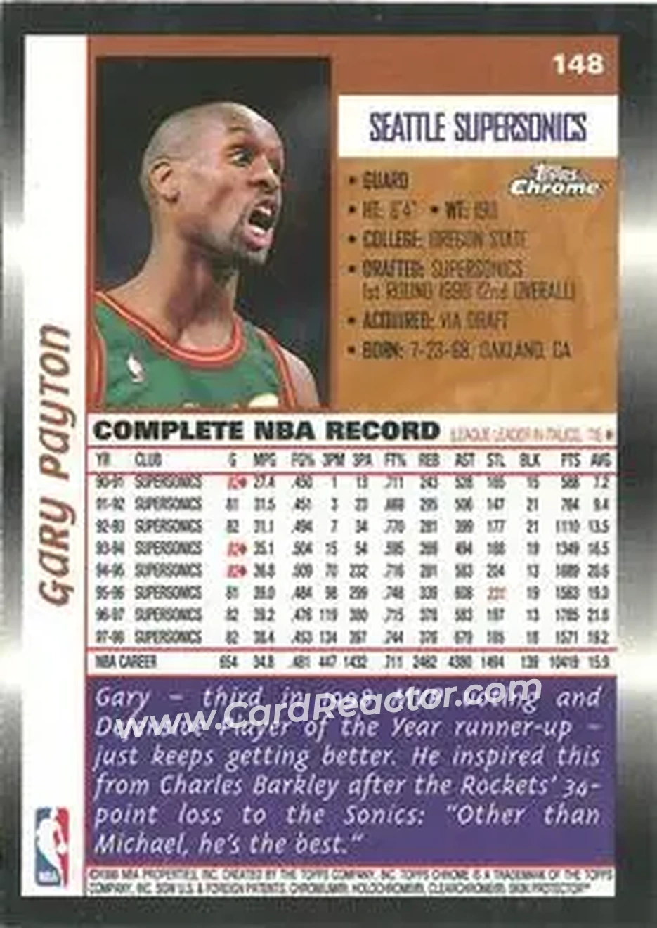 Back of Gary Payton