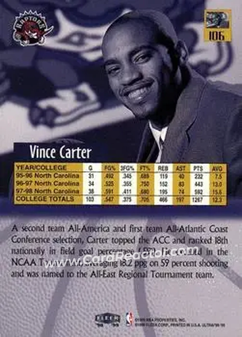 Back of Vince Carter