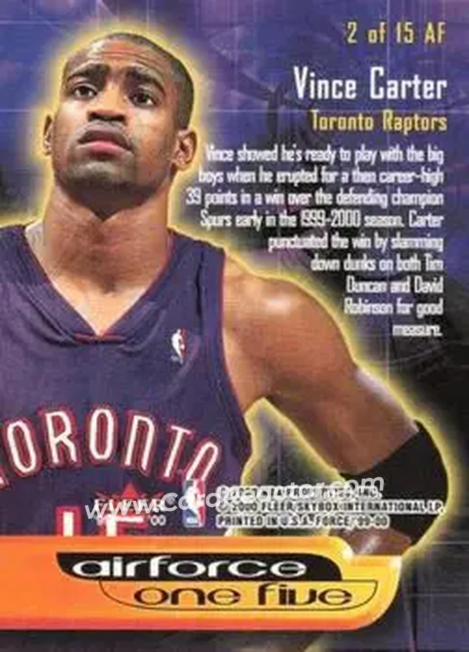 Back of Vince Carter
