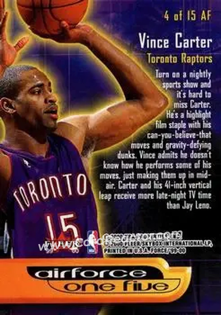 Back of Vince Carter