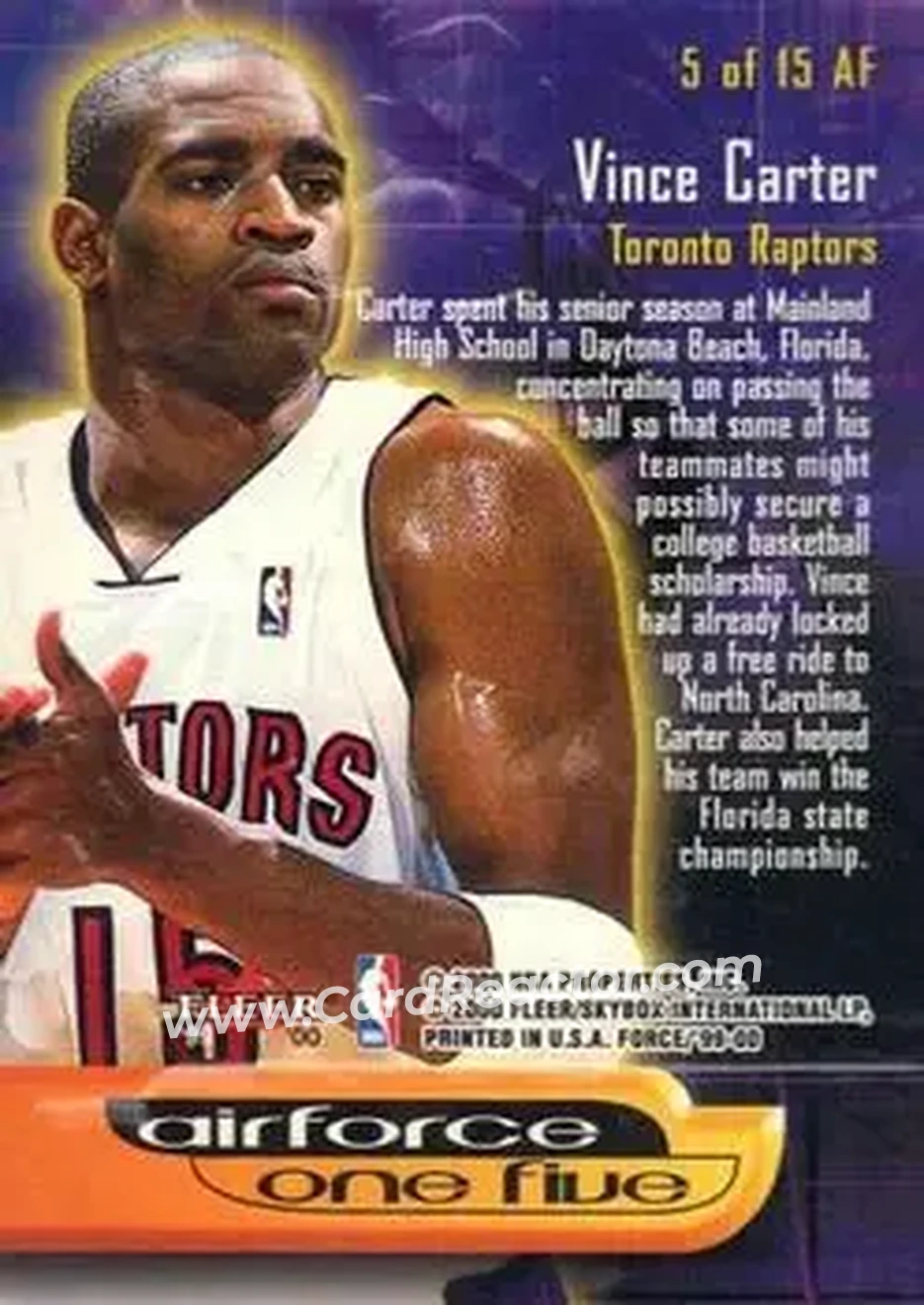 Back of Vince Carter