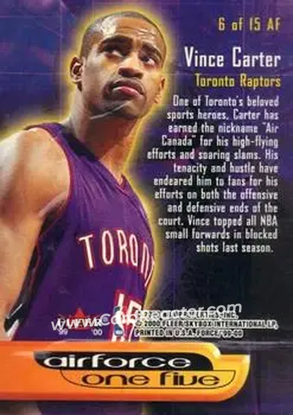Back of Vince Carter