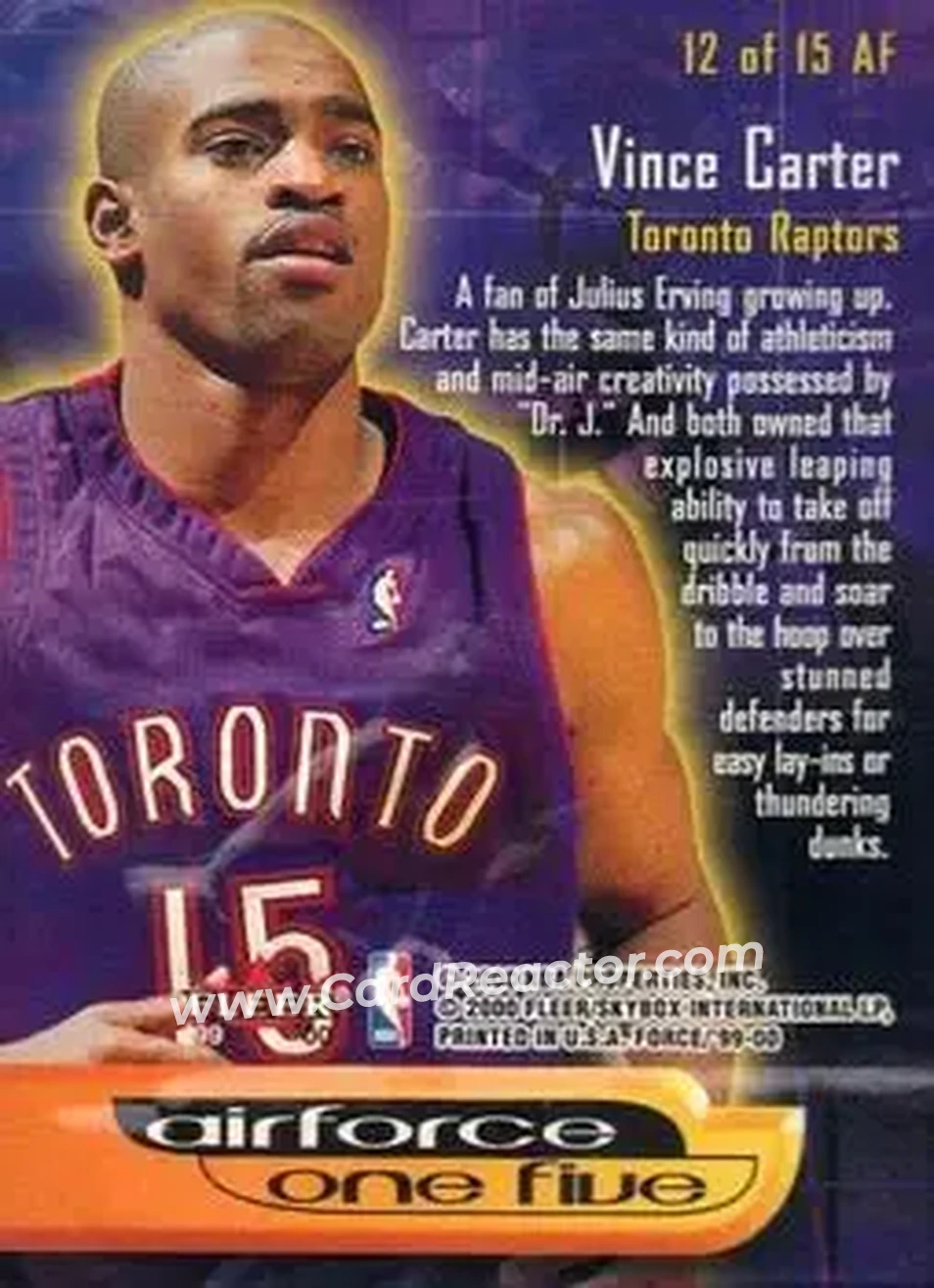Back of Vince Carter