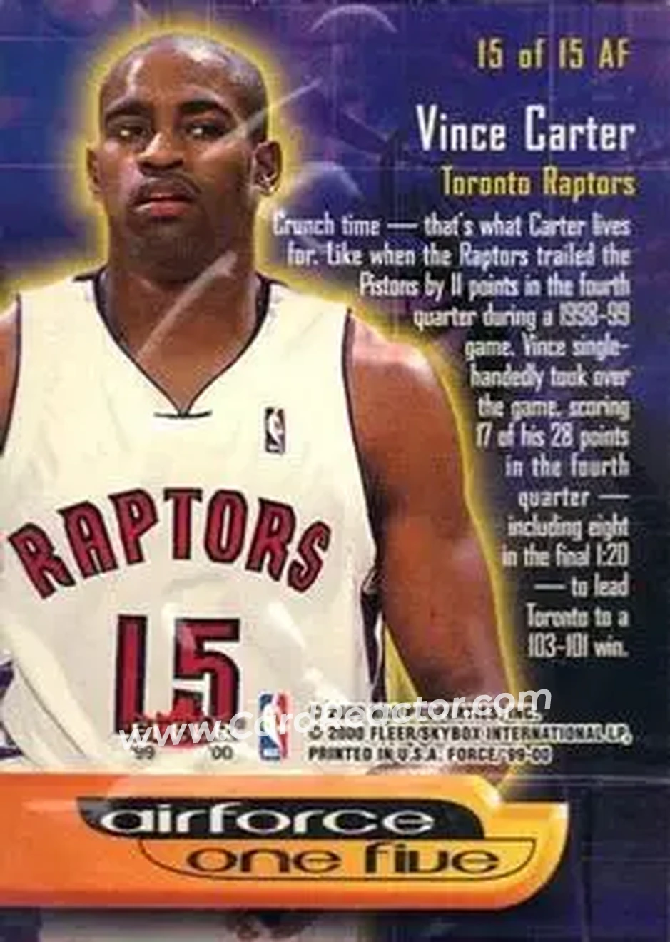 Back of Vince Carter