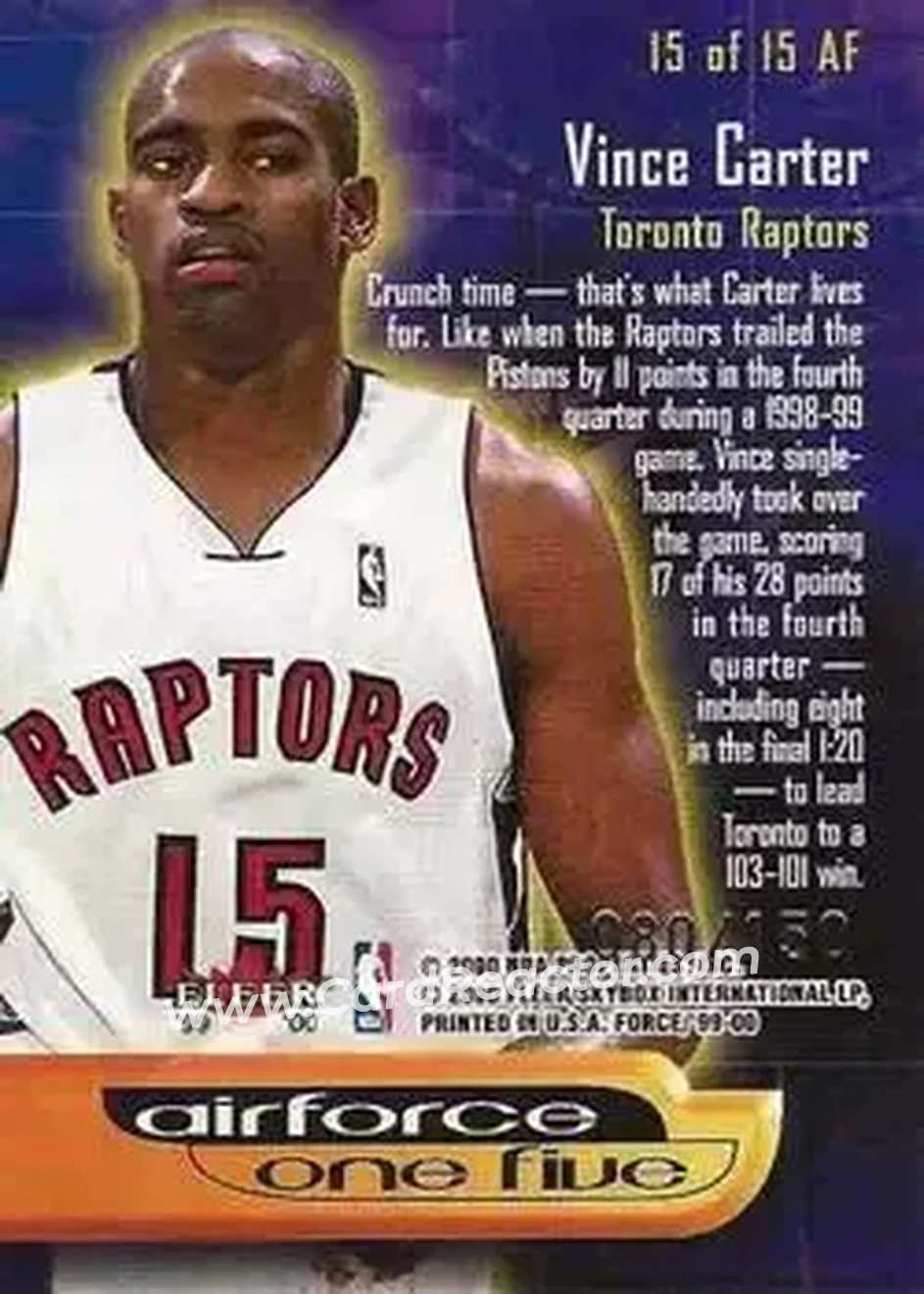 Back of Vince Carter