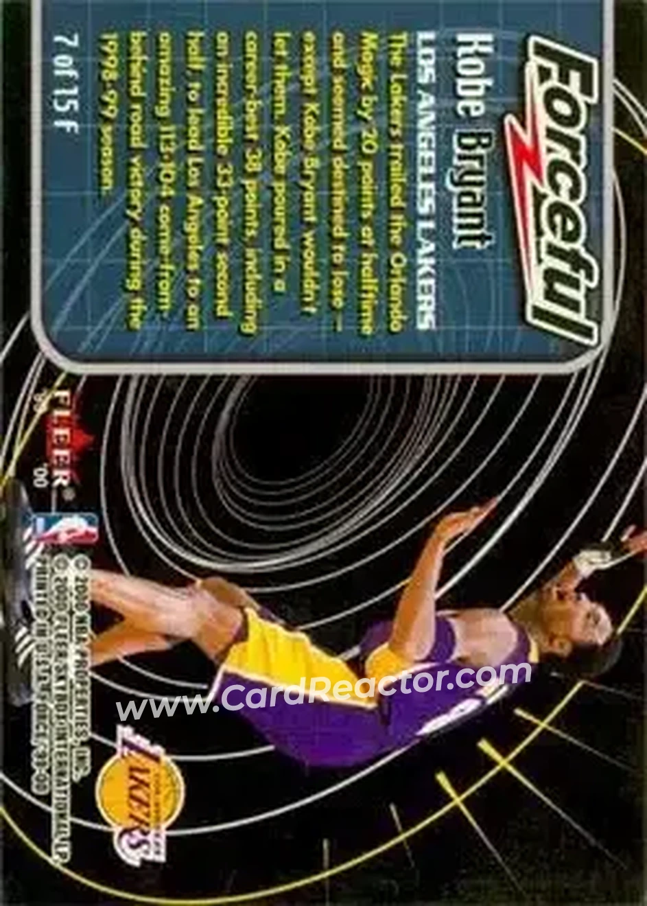 Back of Kobe Bryant