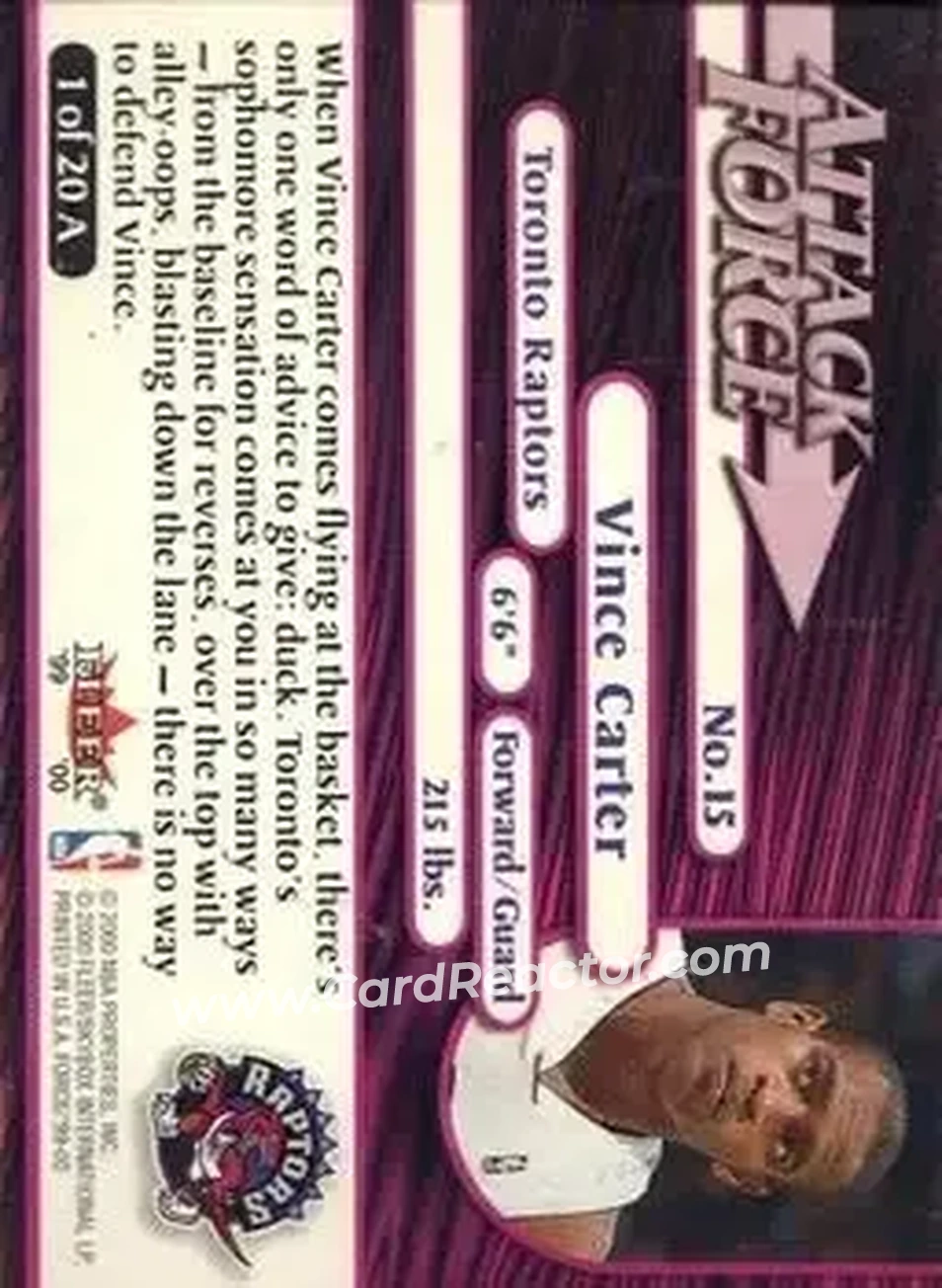 Back of Vince Carter