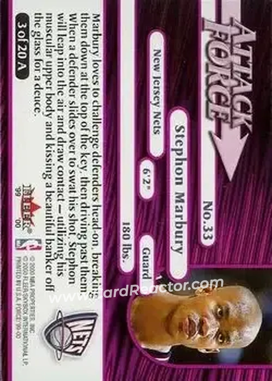 Back of Stephon Marbury