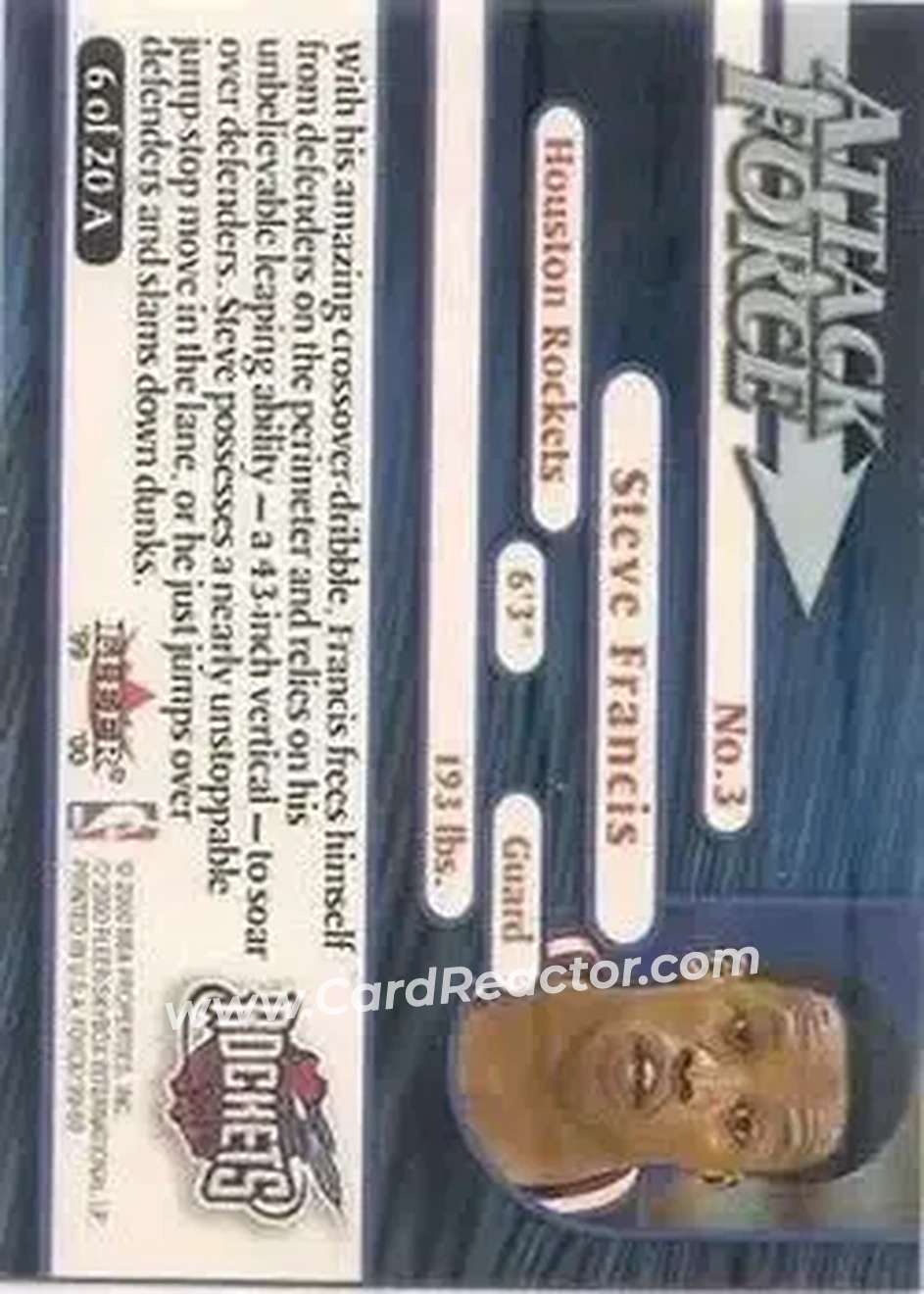 Back of Steve Francis