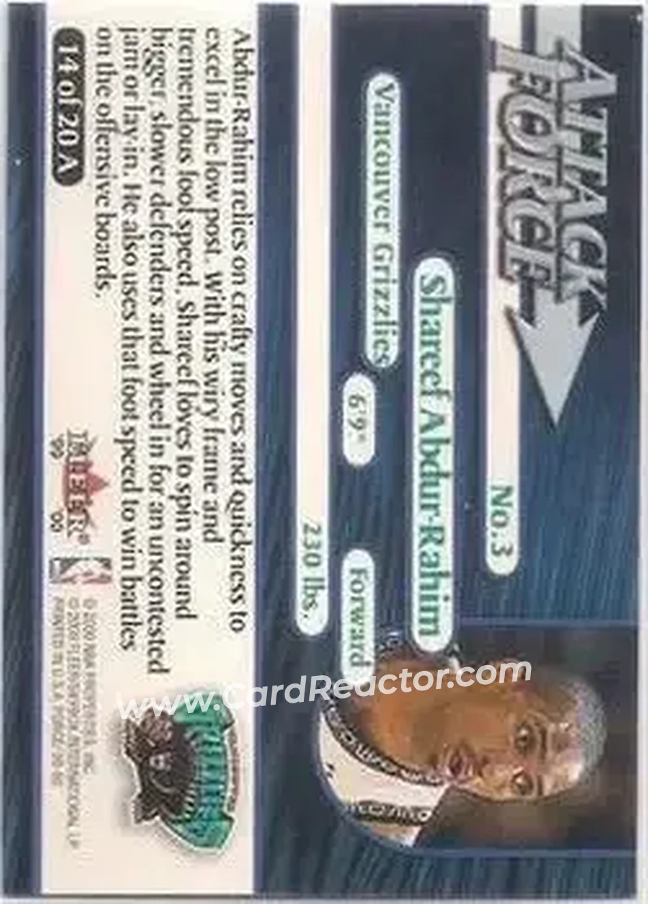 Back of Shareef Abdur-Rahim