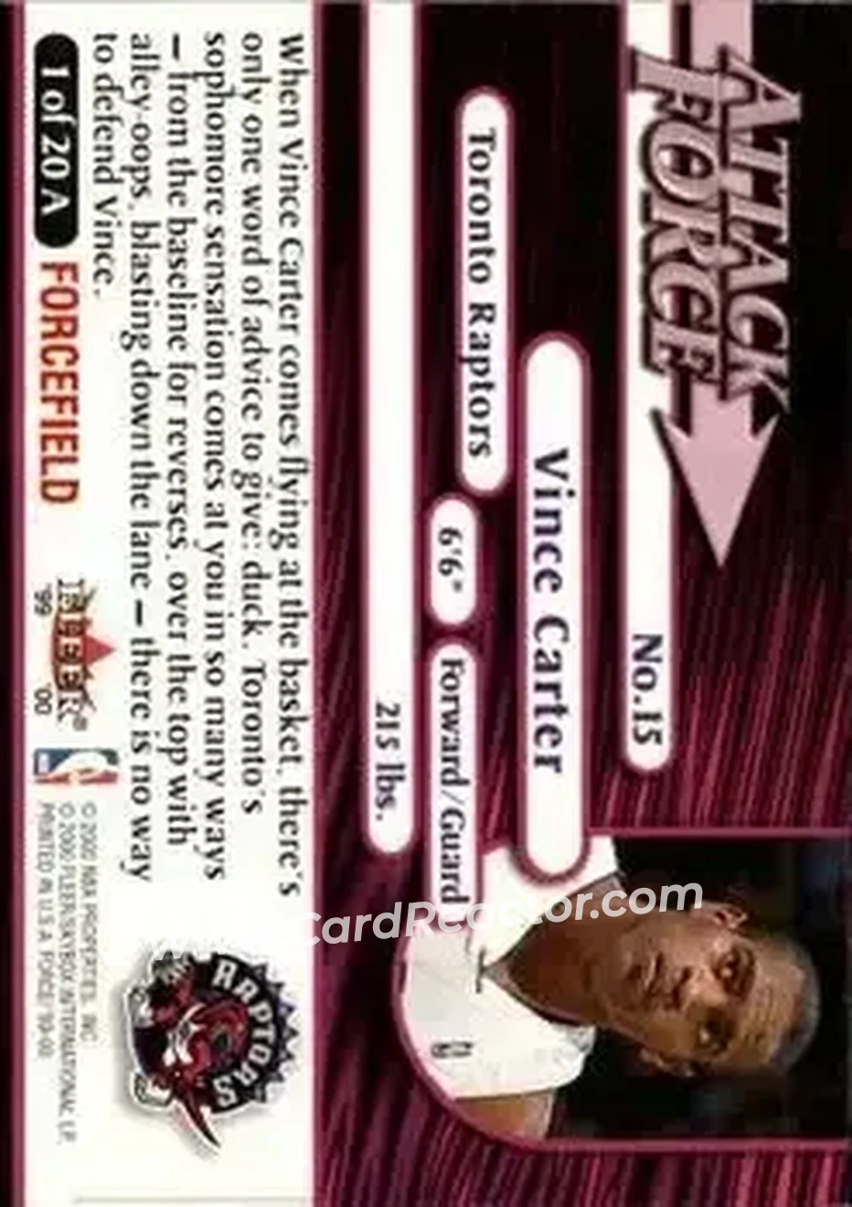 Back of Vince Carter