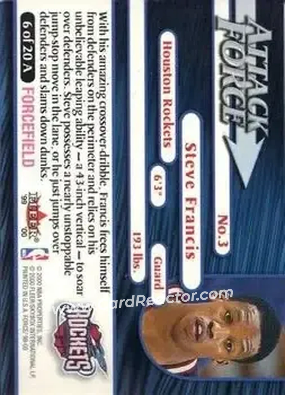 Back of Steve Francis
