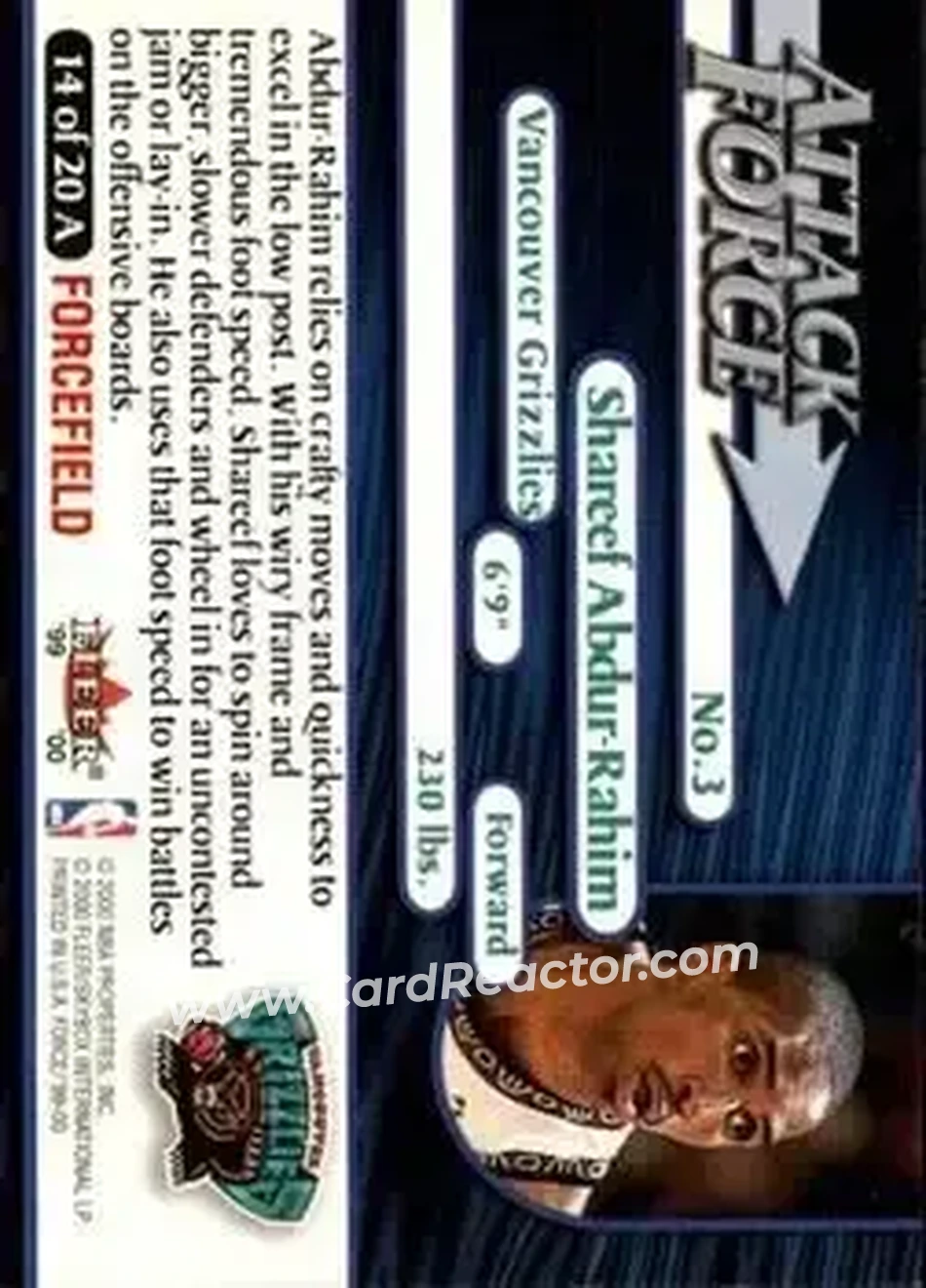 Back of Shareef Abdur-Rahim