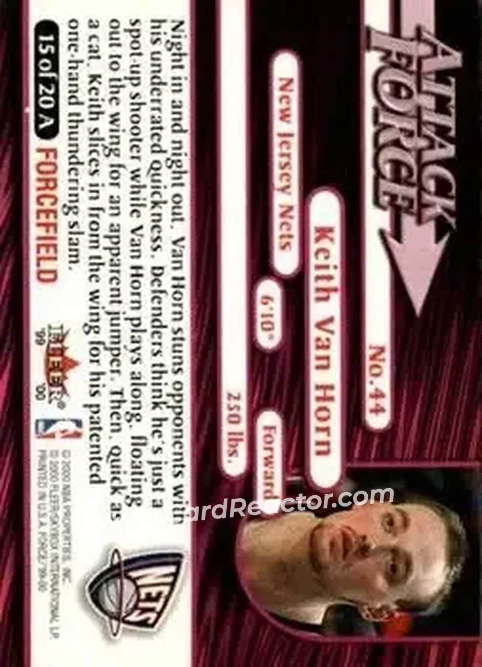 Back of Keith Van Horn