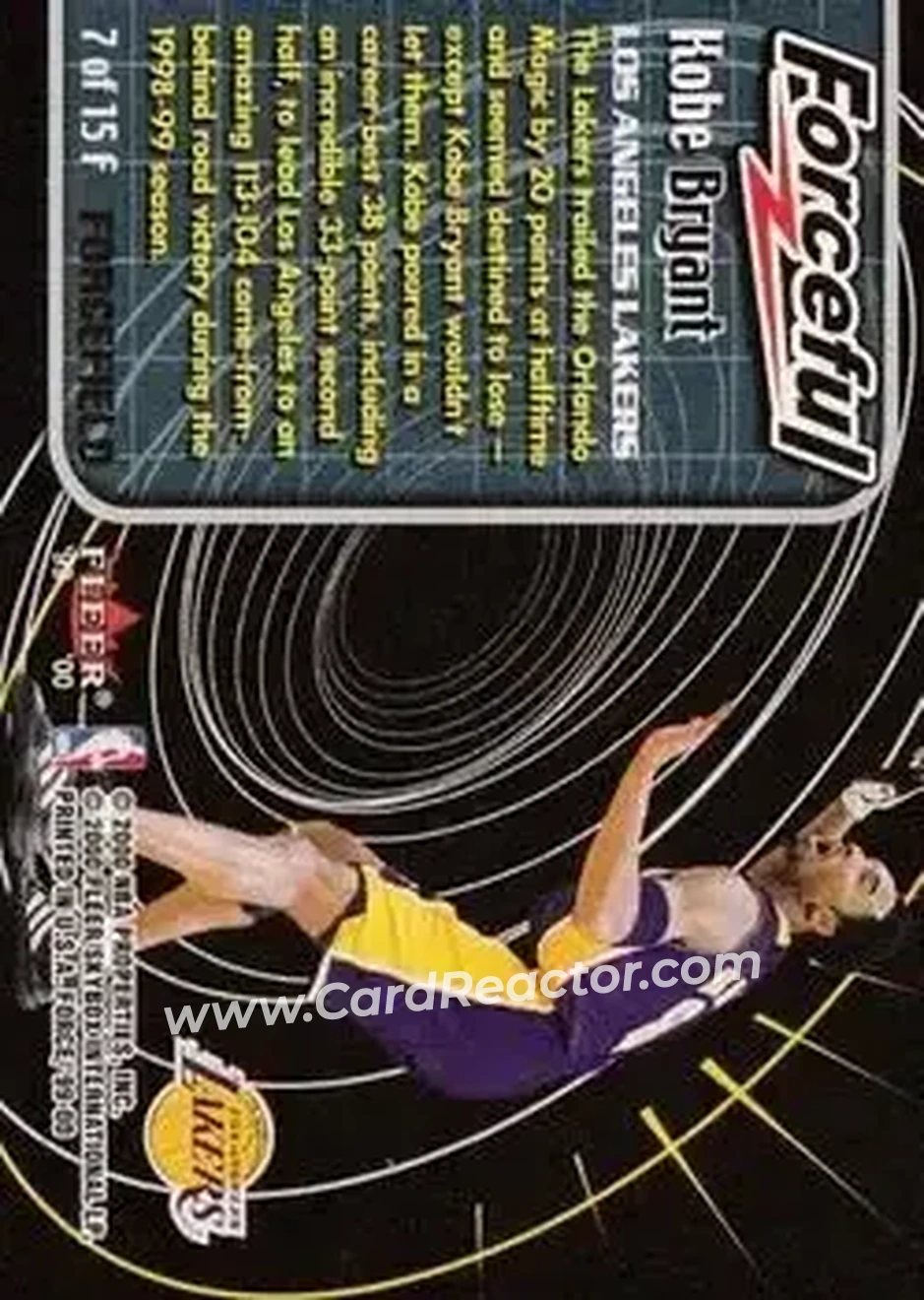 Back of Kobe Bryant