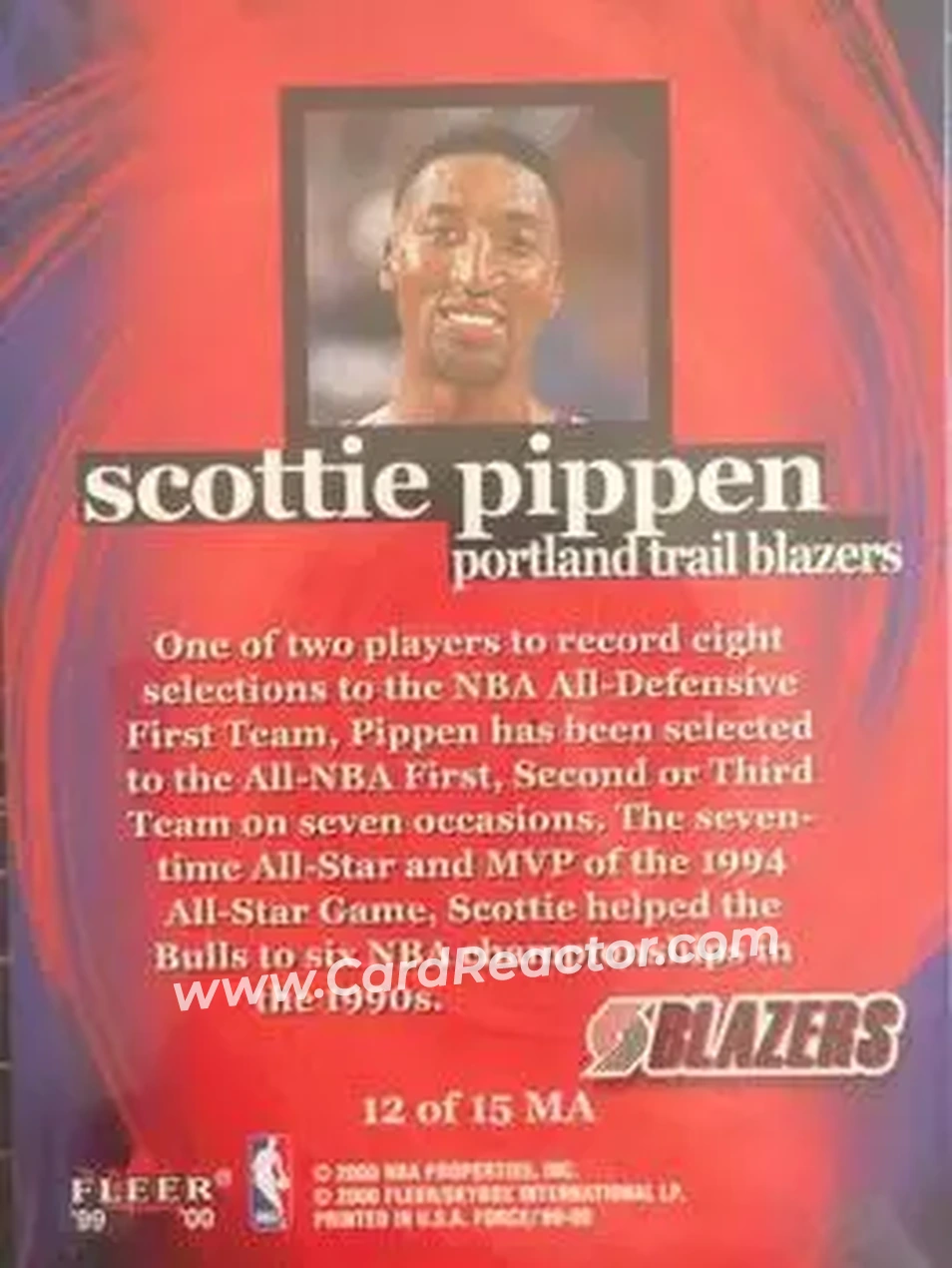 Back of Scottie Pippen