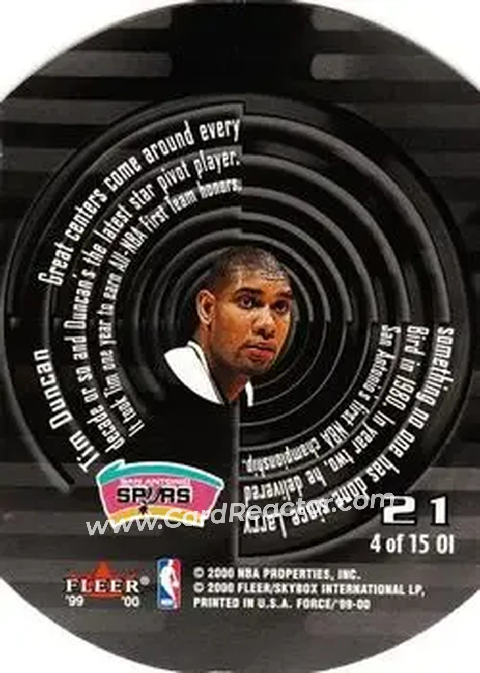 Back of Tim Duncan