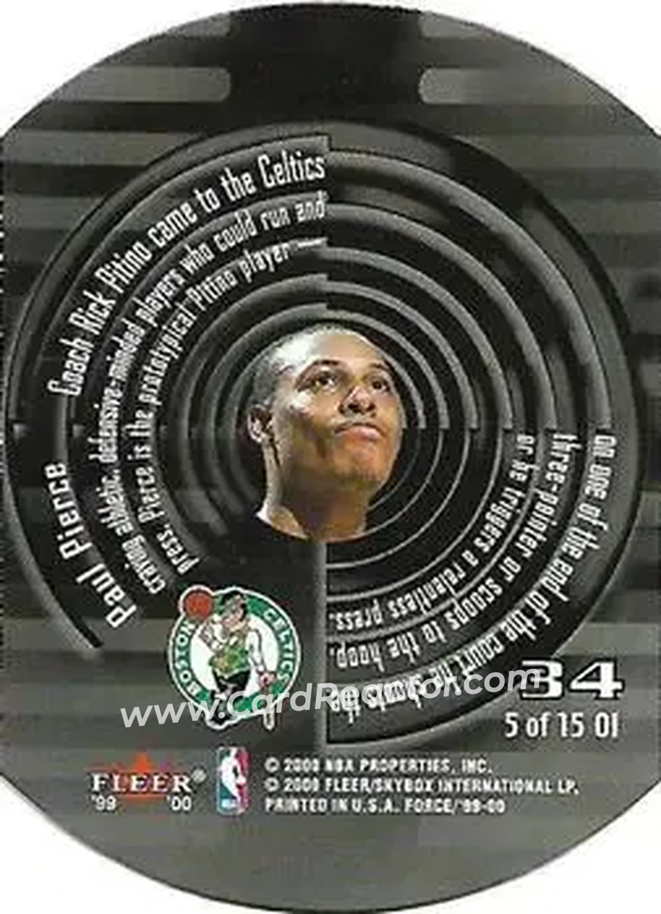 Back of Paul Pierce