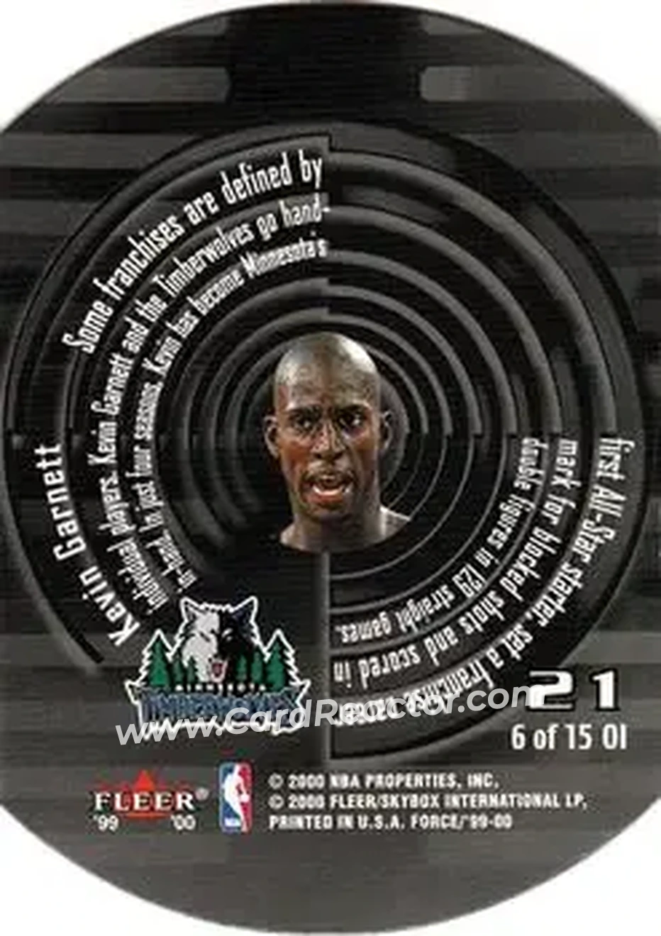 Back of Kevin Garnett