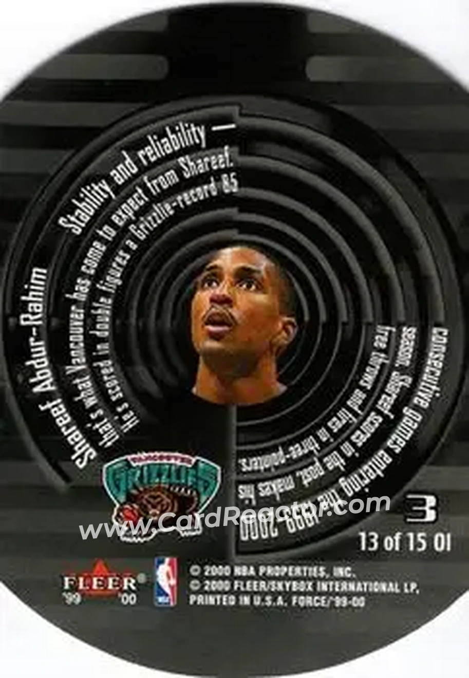 Back of Shareef Abdur-Rahim