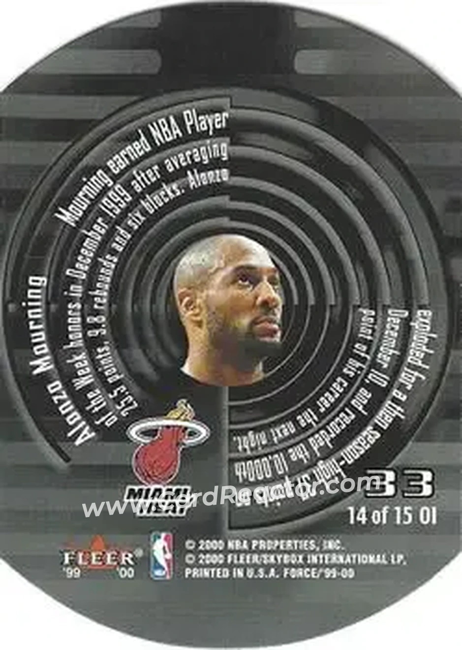 Back of Alonzo Mourning