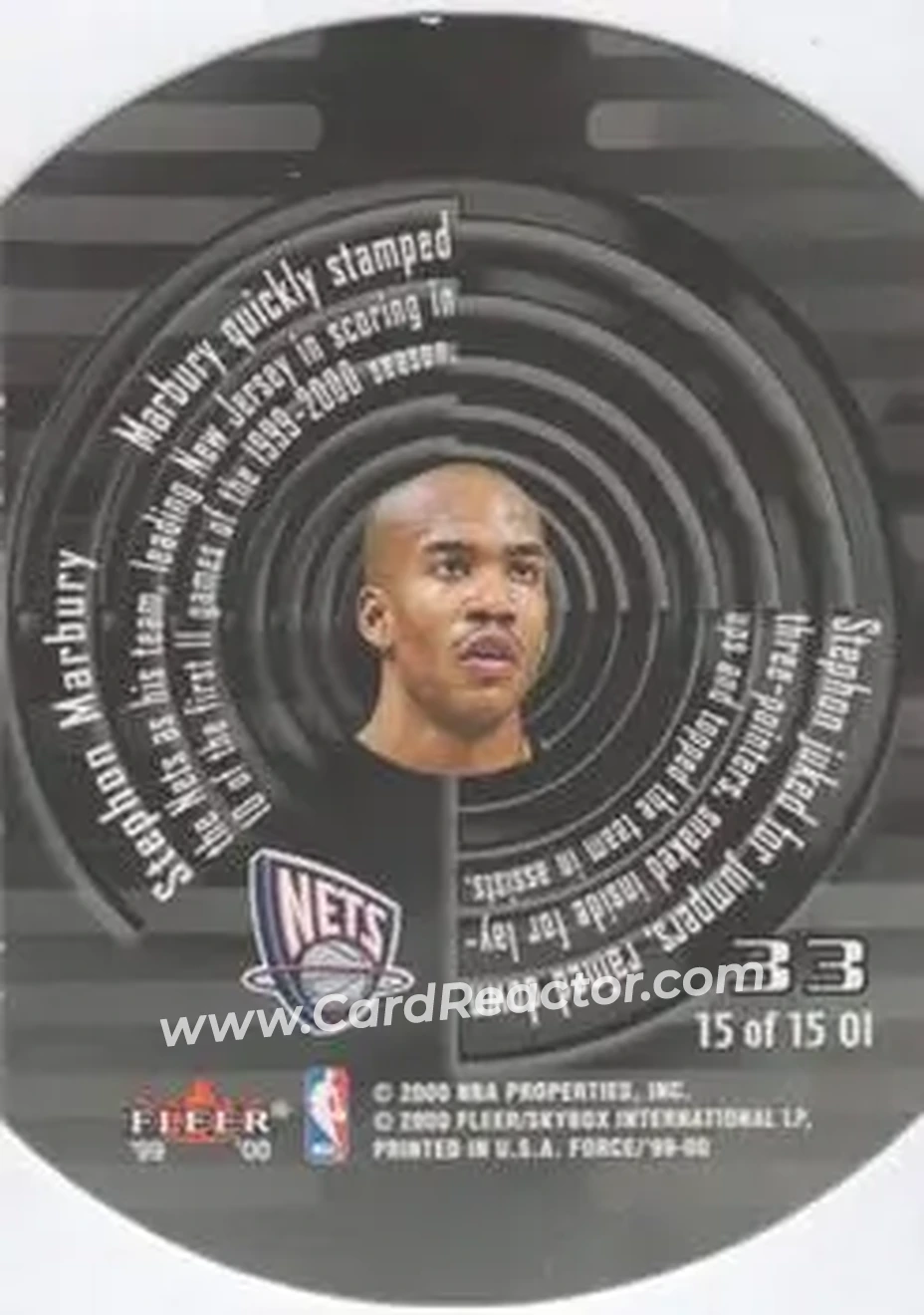 Back of Stephon Marbury