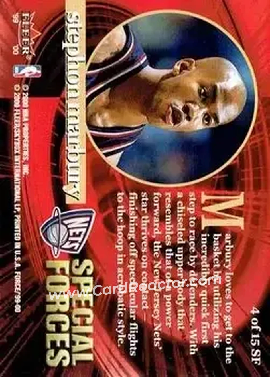 Back of Stephon Marbury