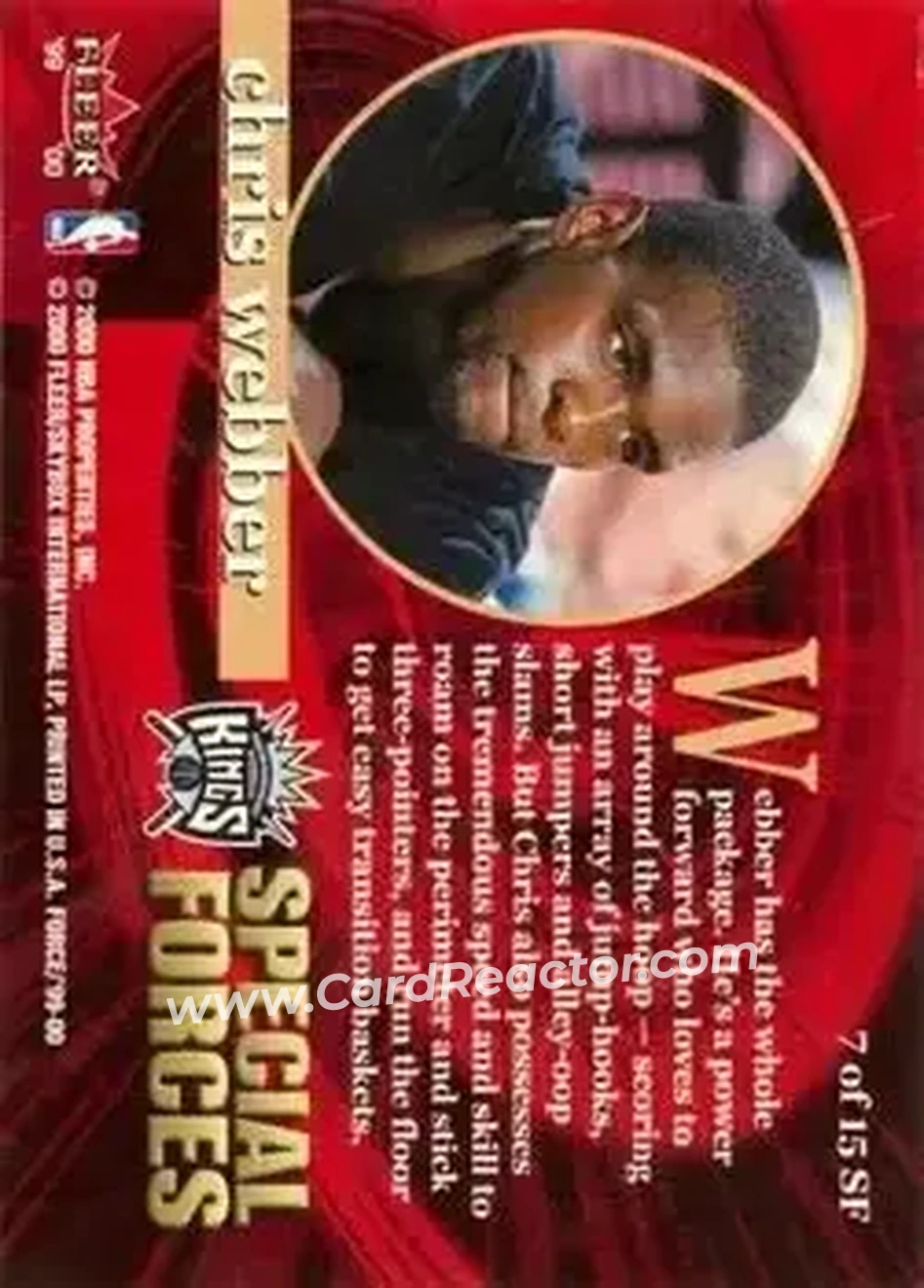 Back of Chris Webber