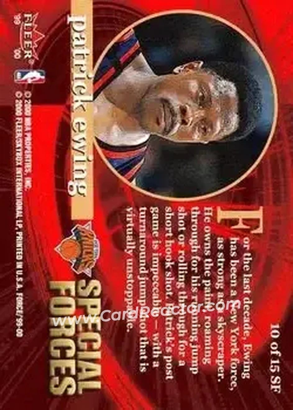 Back of Patrick Ewing