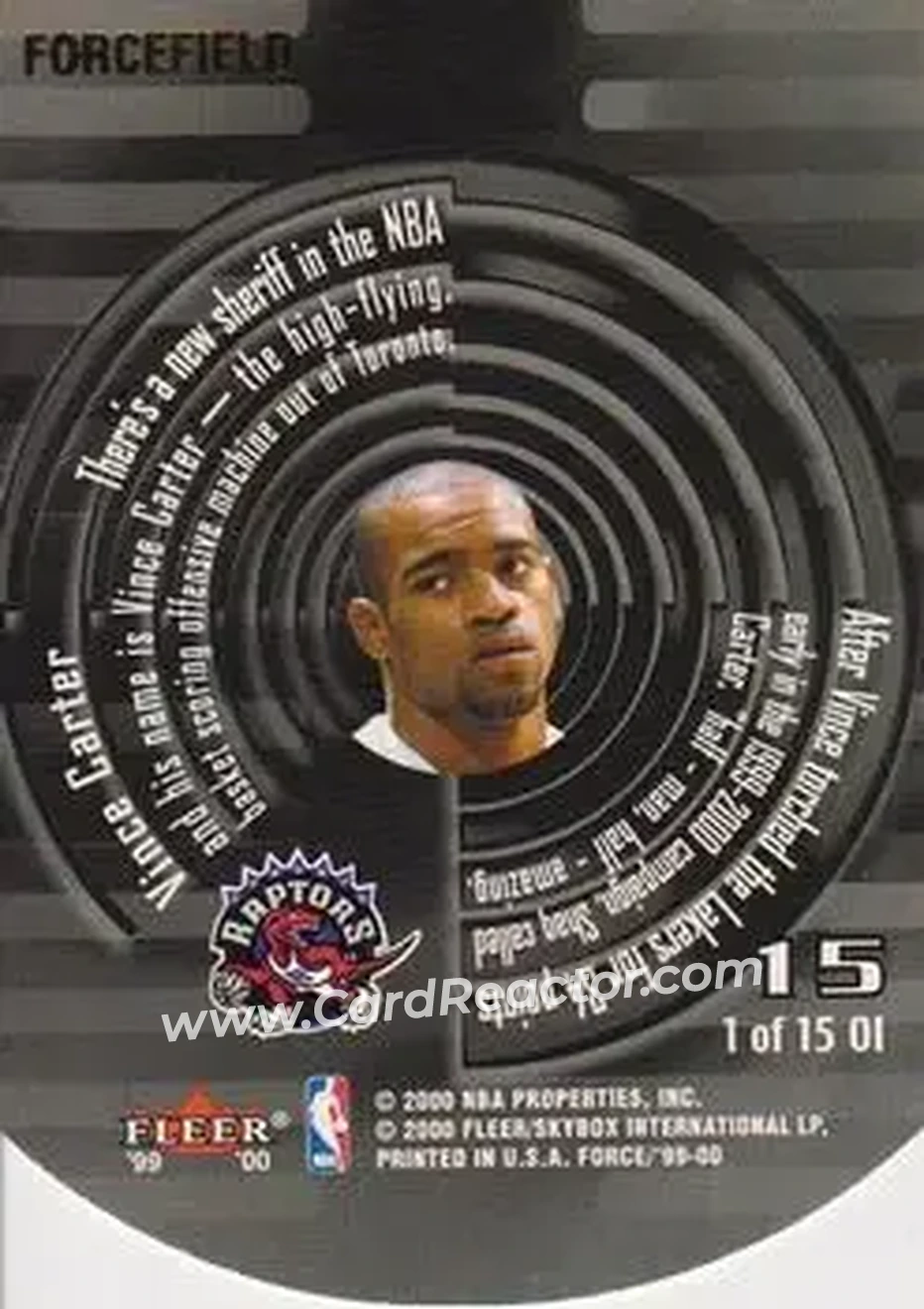 Back of Vince Carter