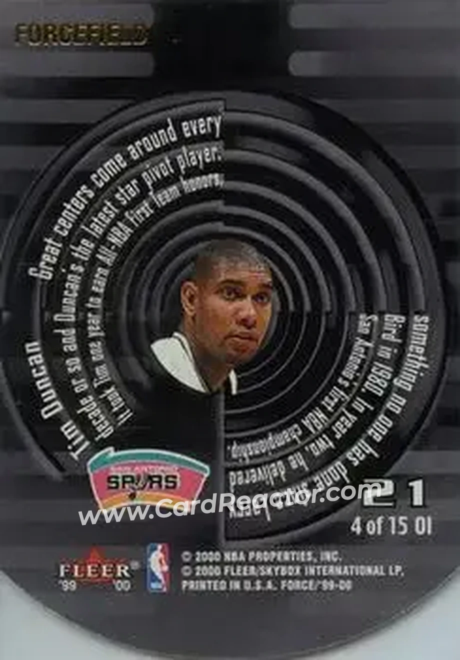 Back of Tim Duncan