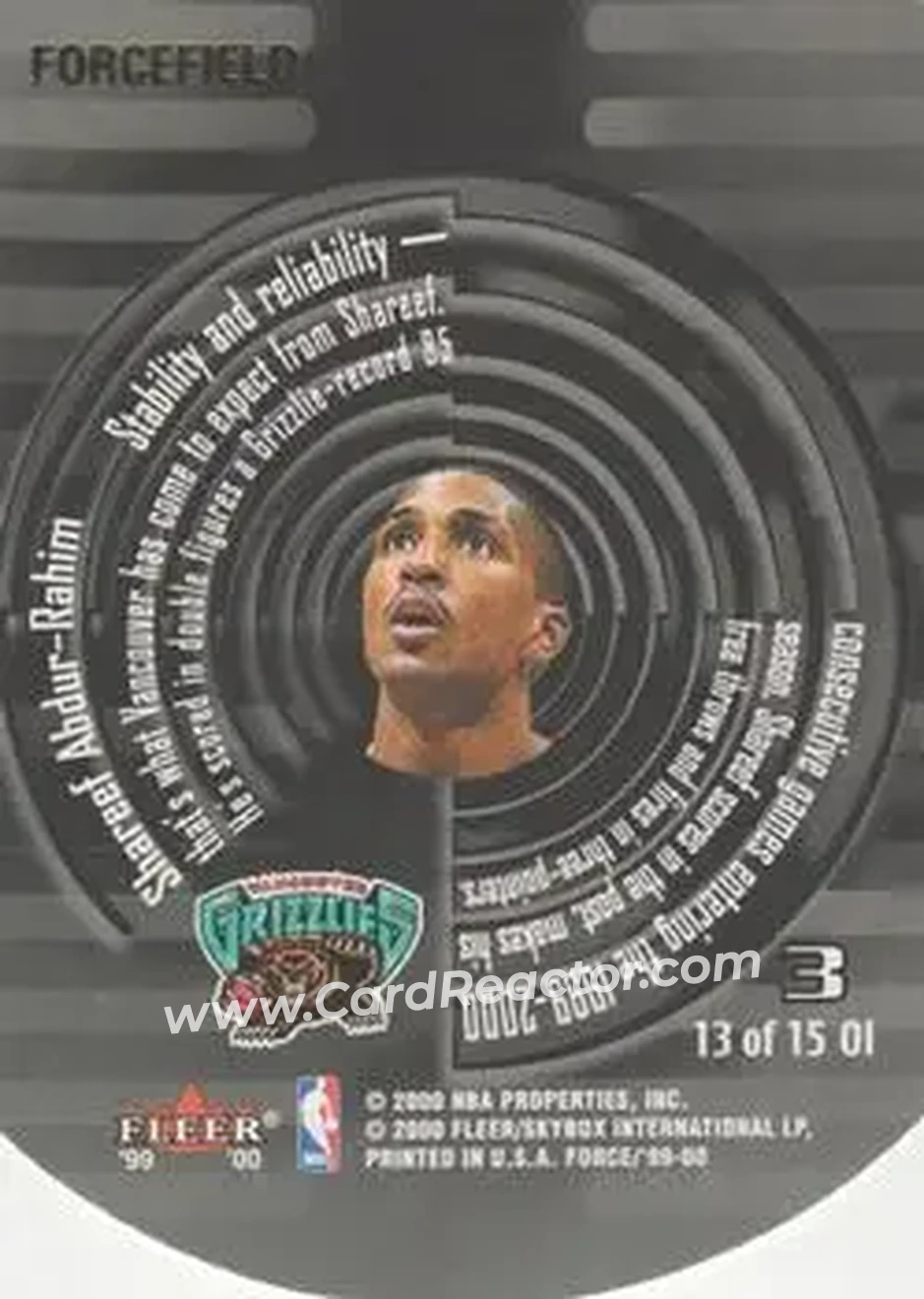 Back of Shareef Abdur-Rahim