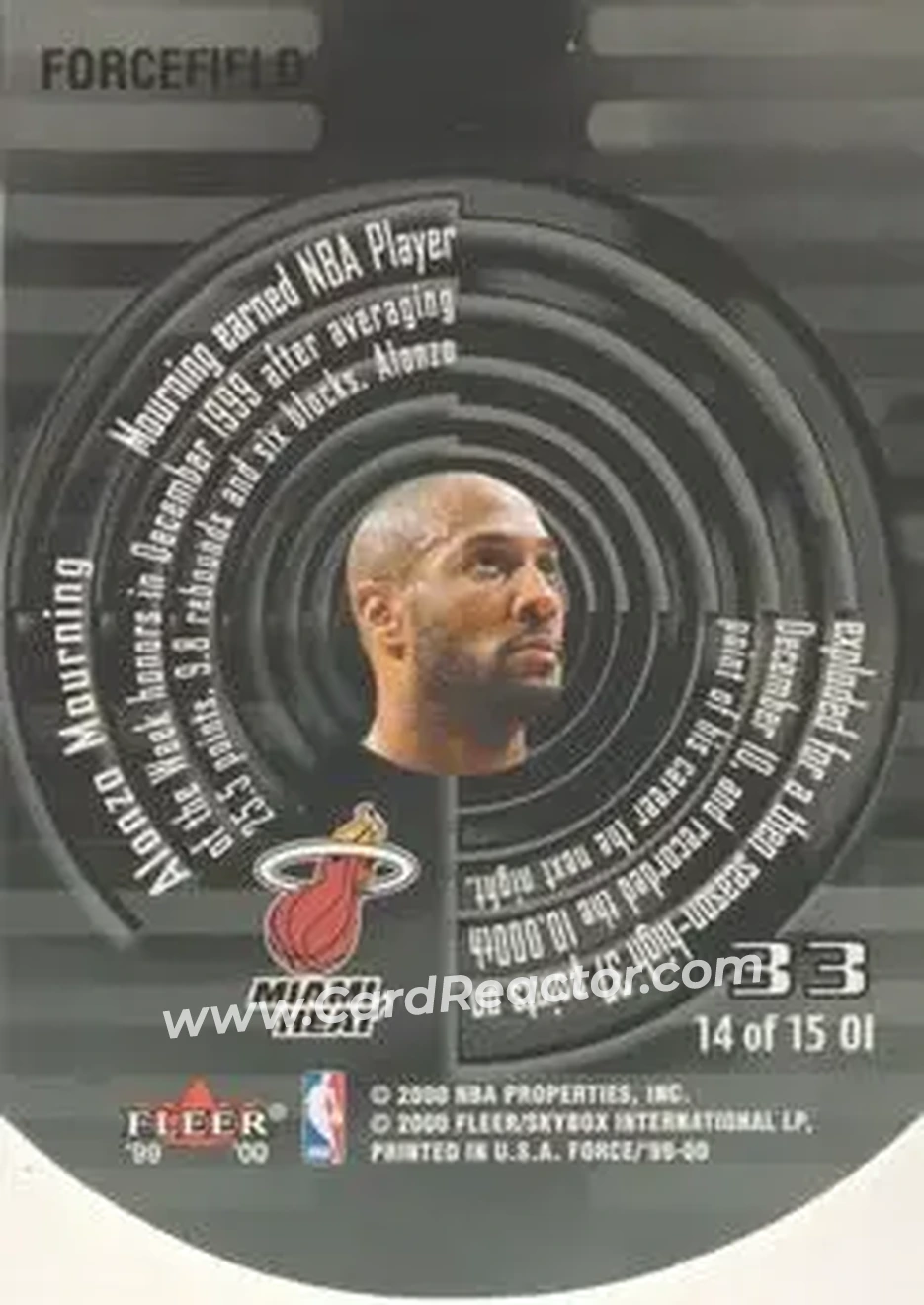 Back of Alonzo Mourning