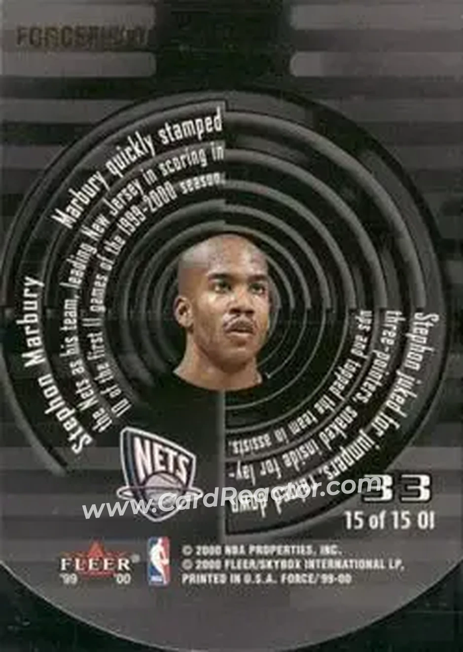 Back of Stephon Marbury