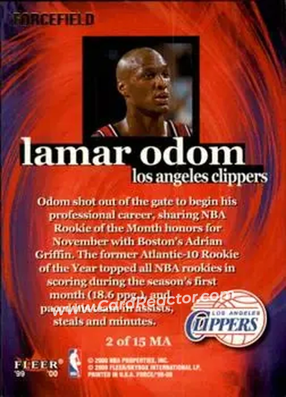 Back of Lamar Odom