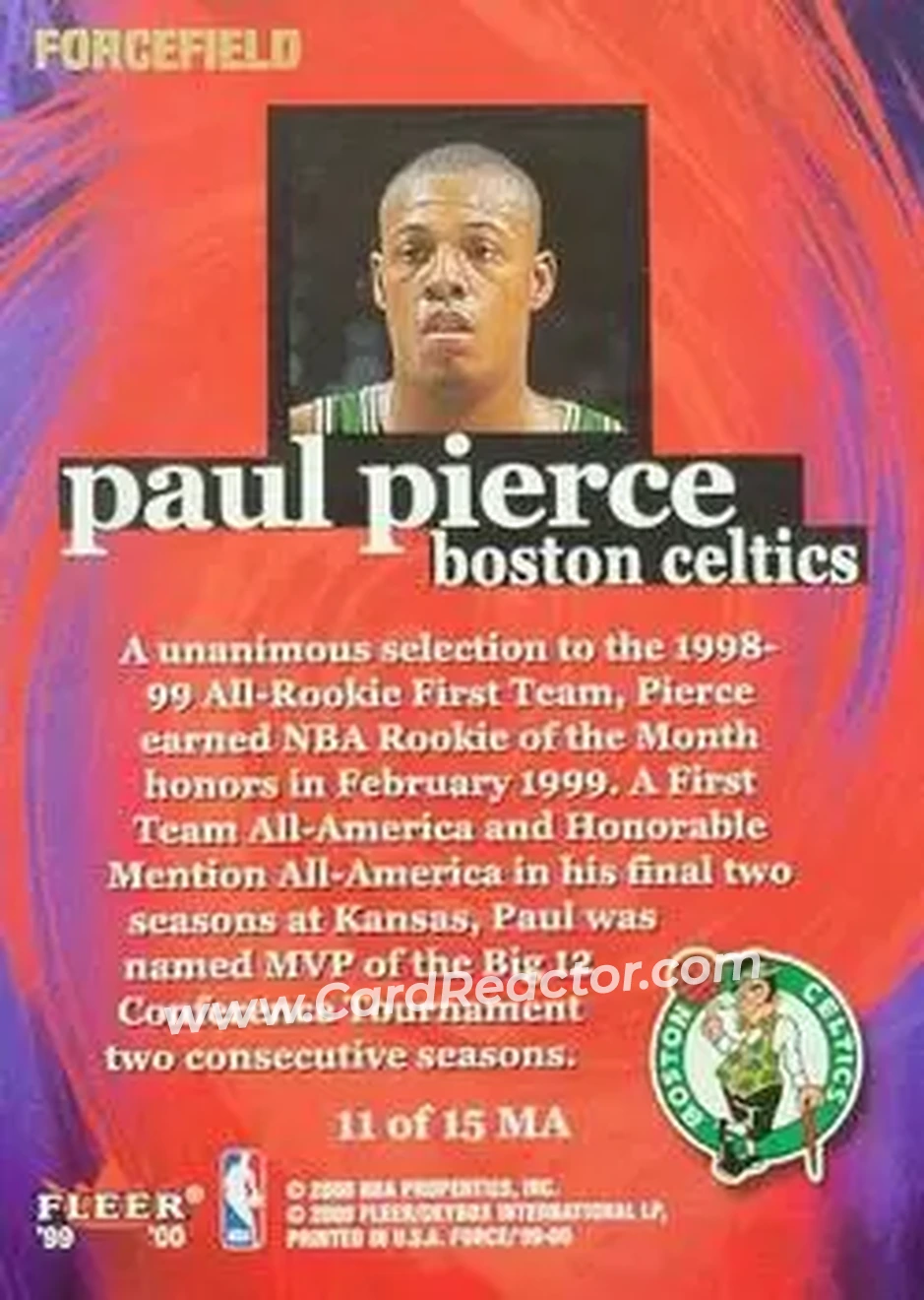 Back of Paul Pierce