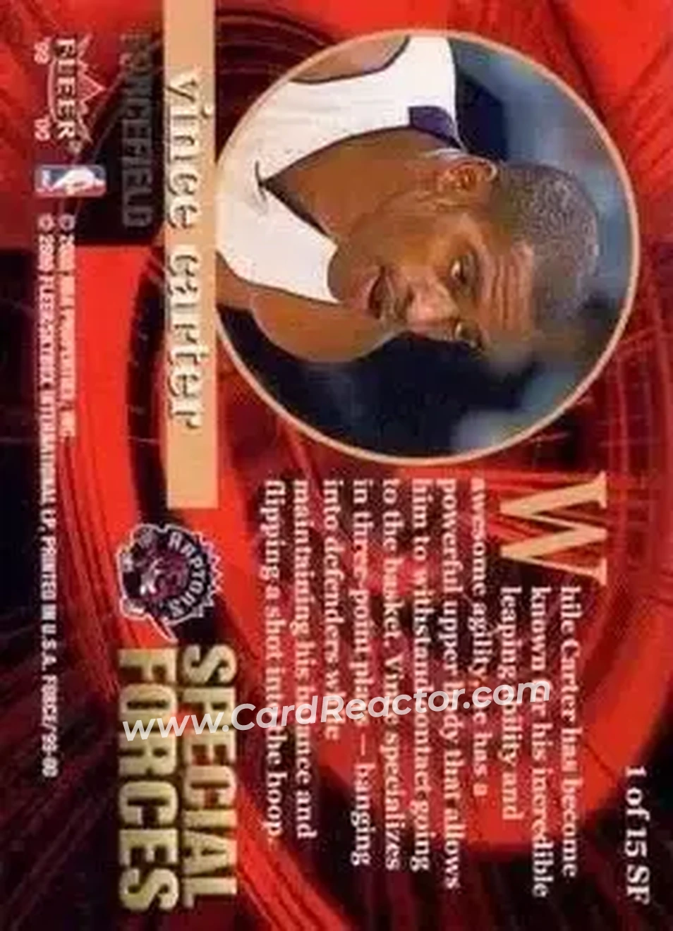 Back of Vince Carter