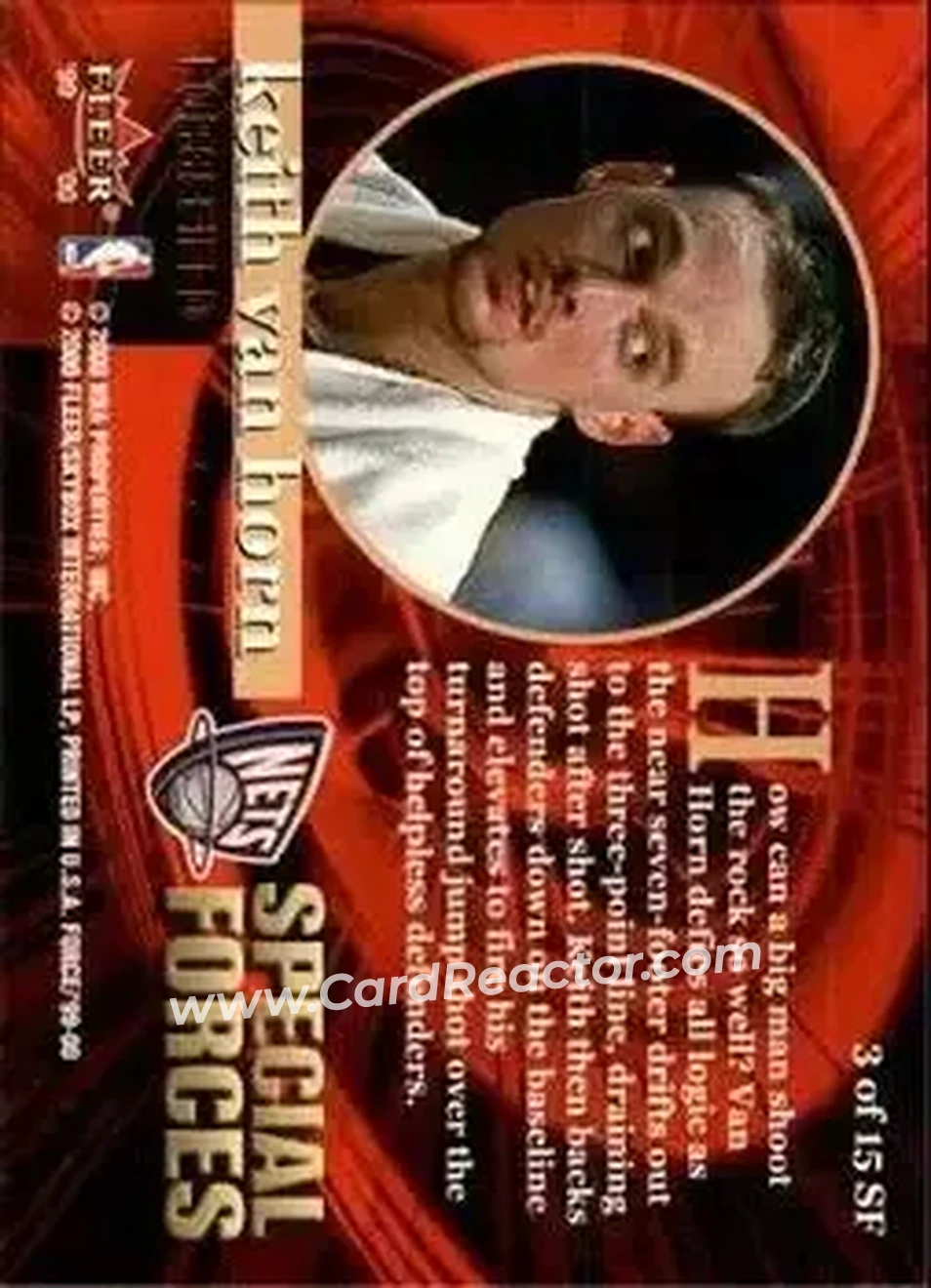 Back of Keith Van Horn