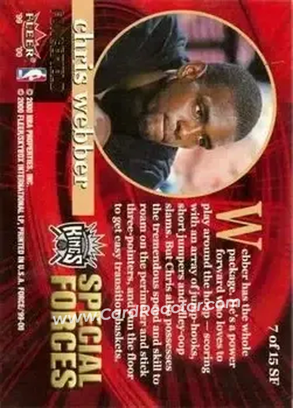 Back of Chris Webber