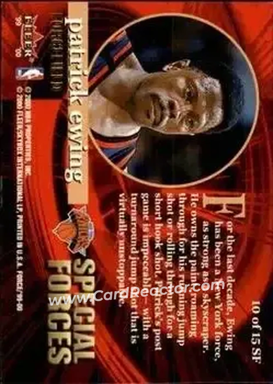 Back of Patrick Ewing