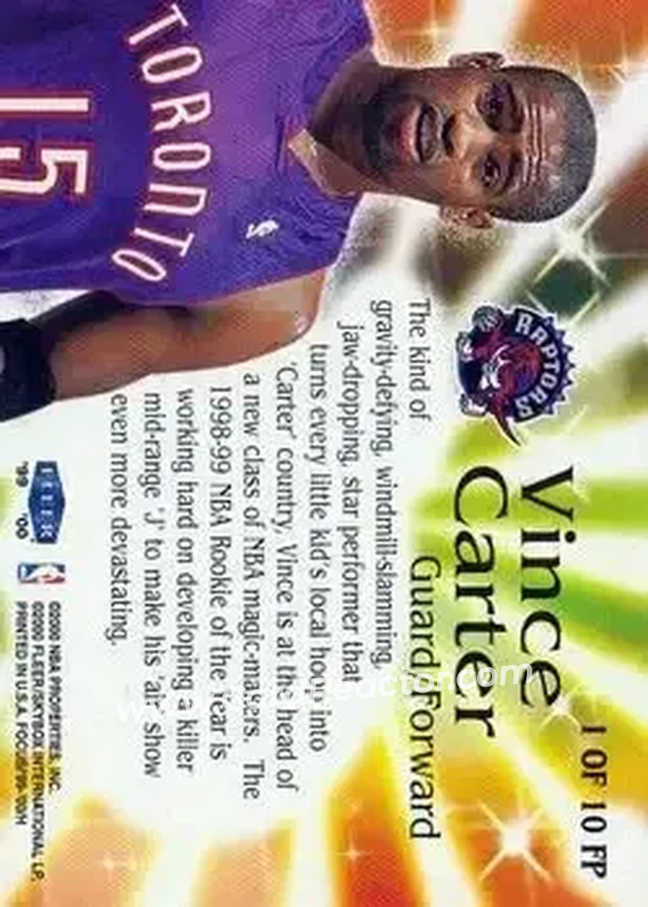 Back of Vince Carter