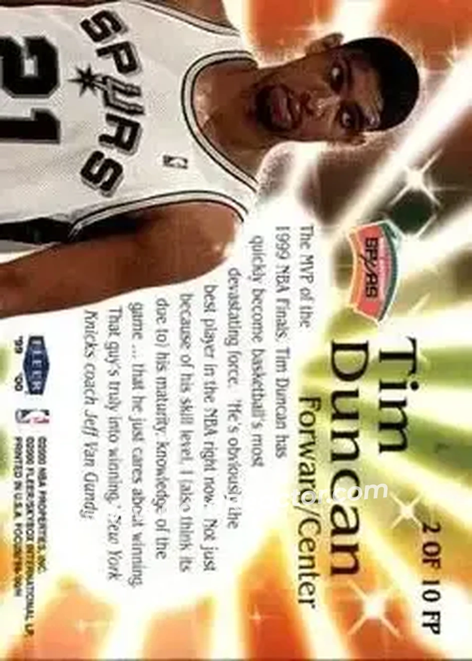 Back of Tim Duncan