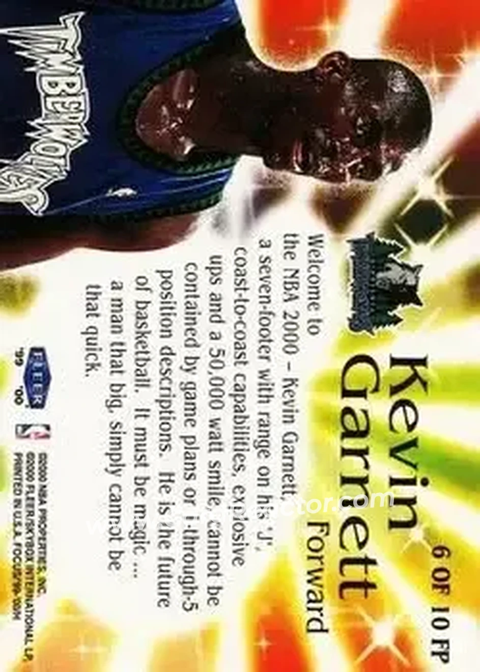 Back of Kevin Garnett
