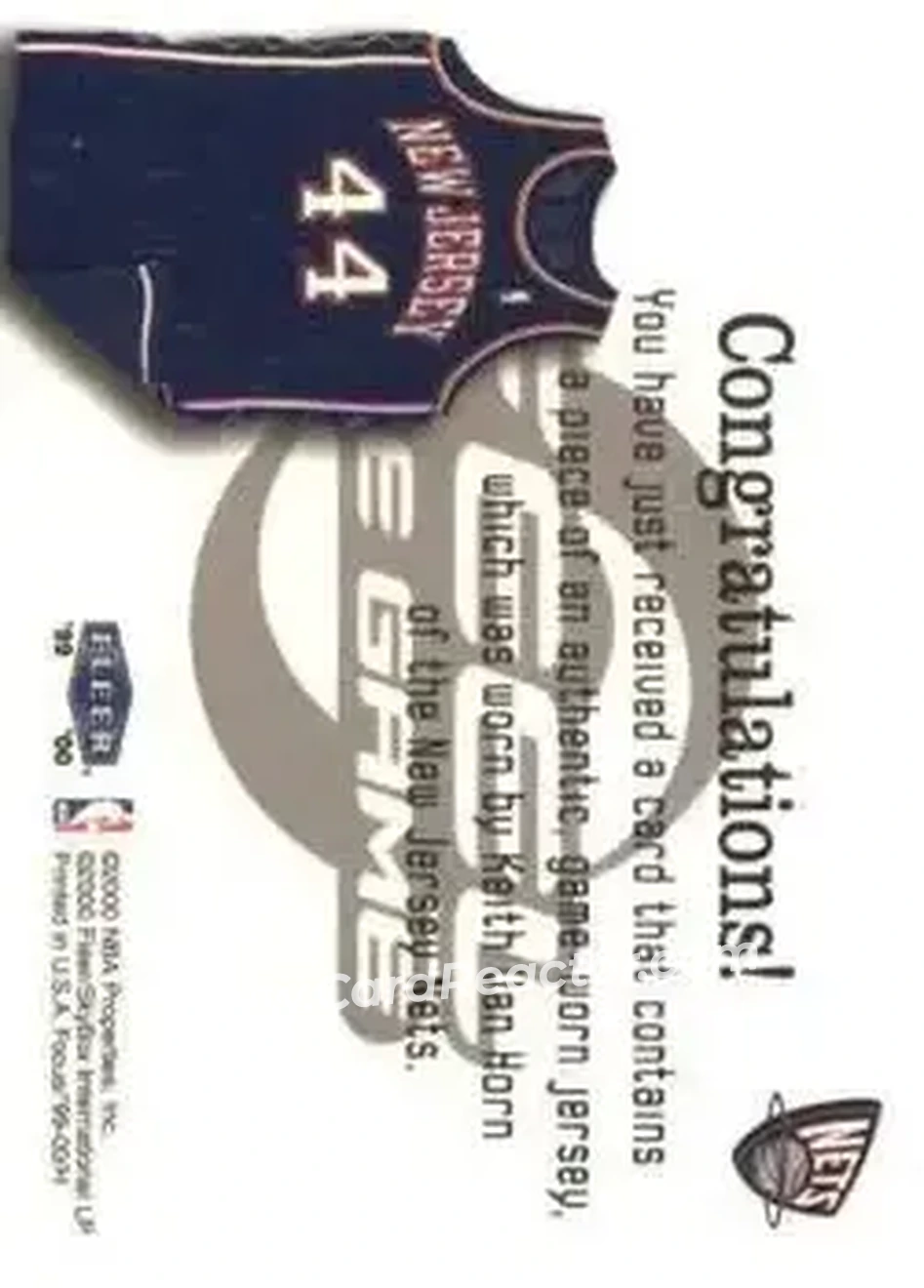 Back of Keith Van Horn
