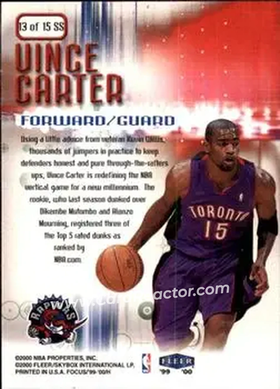 Back of Vince Carter