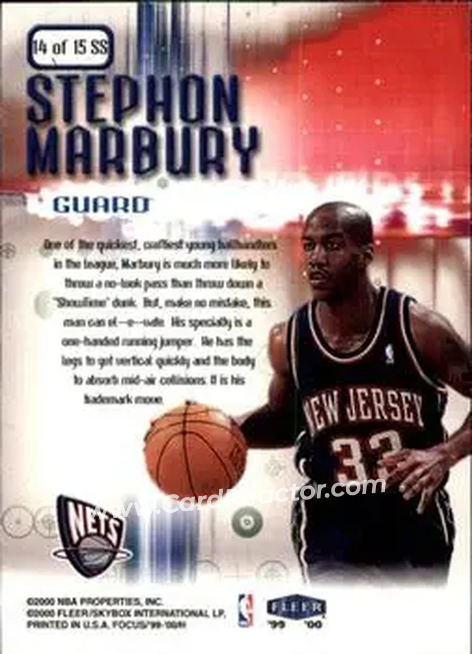 Back of Stephon Marbury