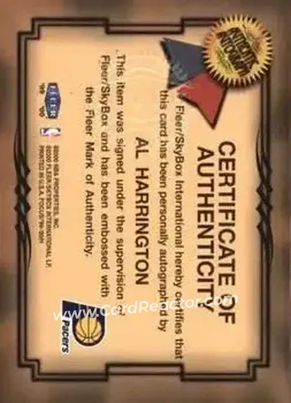 Back of Al Harrington