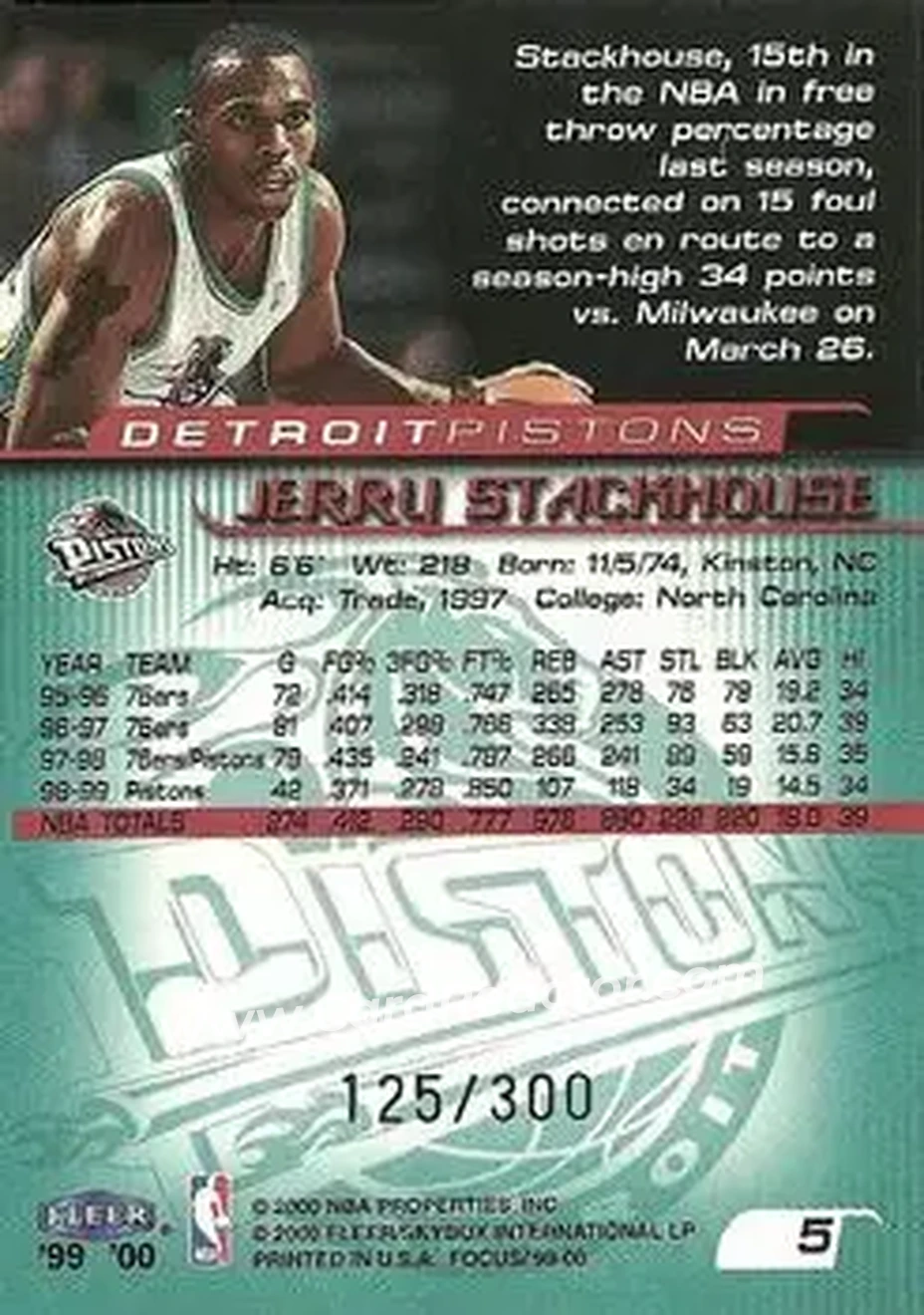 Back of Jerry Stackhouse