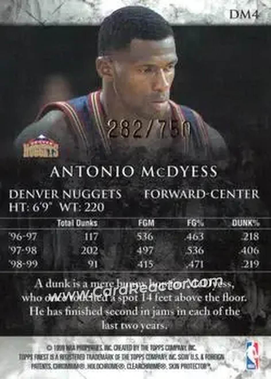 Back of Antonio McDyess