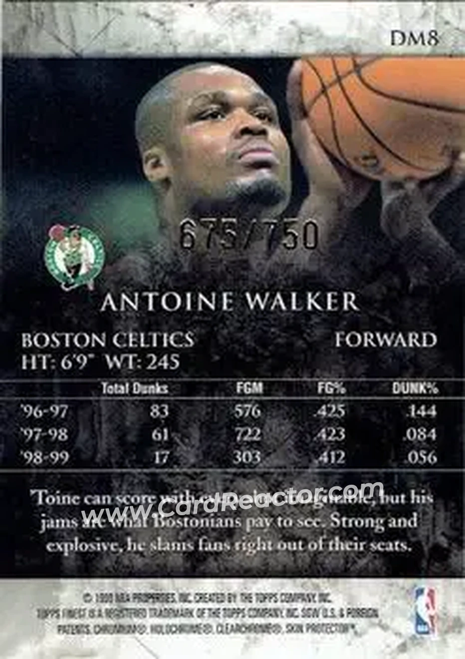 Back of Antoine Walker